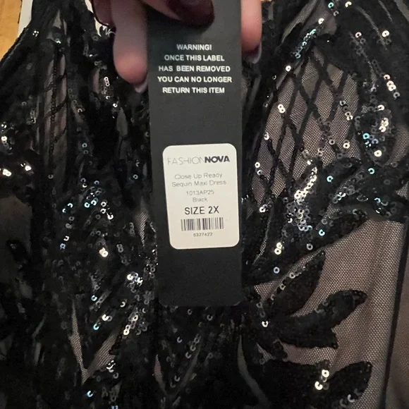 Fashion Nova Black Sequin Maxi Dress - Picture 5 of 5